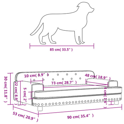 Cama Para Perros De Terciopelo Crema 90x53x30 Cm / Vetonek_4