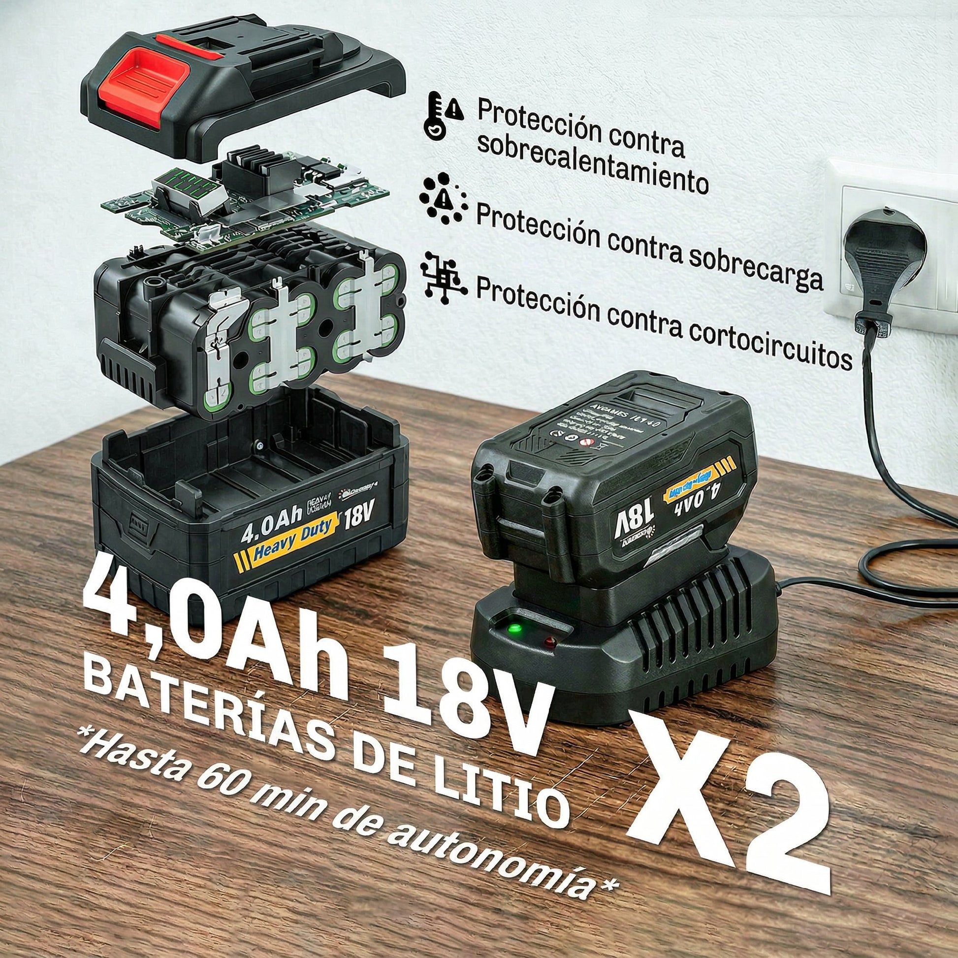 Outsunny Soplador De Hojas Sin Cable 18v Con 2 Baterías 4.0ah Y Cargador_4