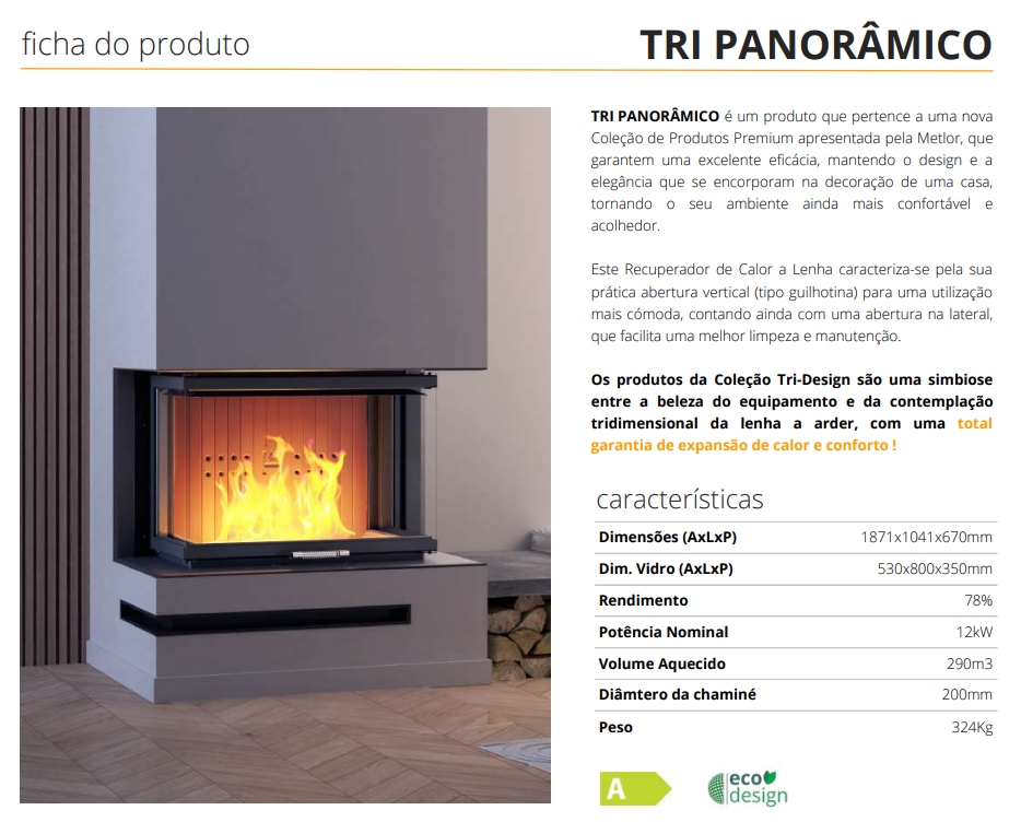 Insertables Con Ventilación A Leña Metlor Modelo Tri Panoramico_3