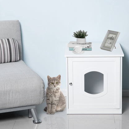 Pawhut Casa Para Gatos Extraíble Y Lavable Con Puerta Diseño 2 En 1 Blanco_1