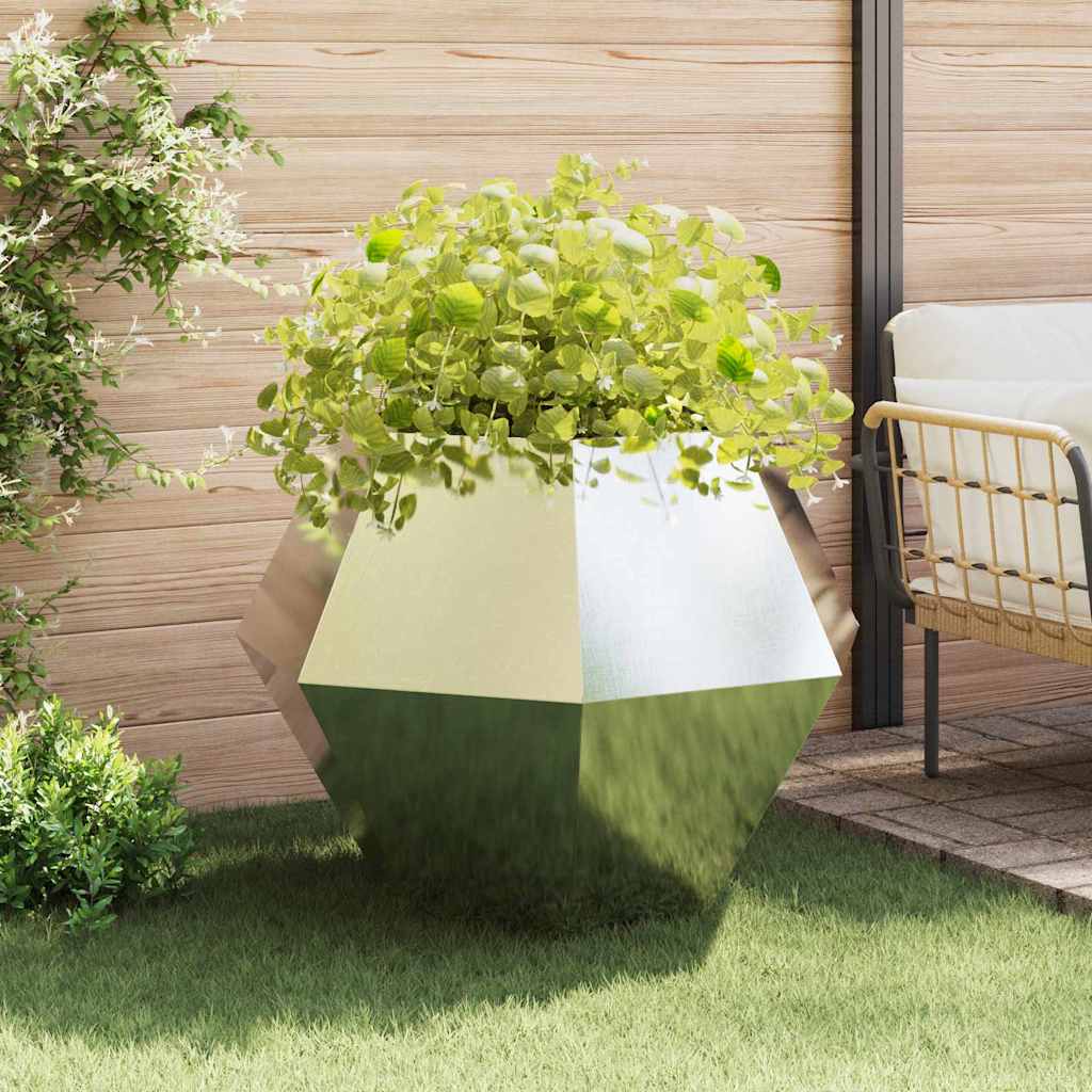 Jardinera 2 Pcs Plateado 100 X 100 X 80 Cm Acero Inoxidable_3