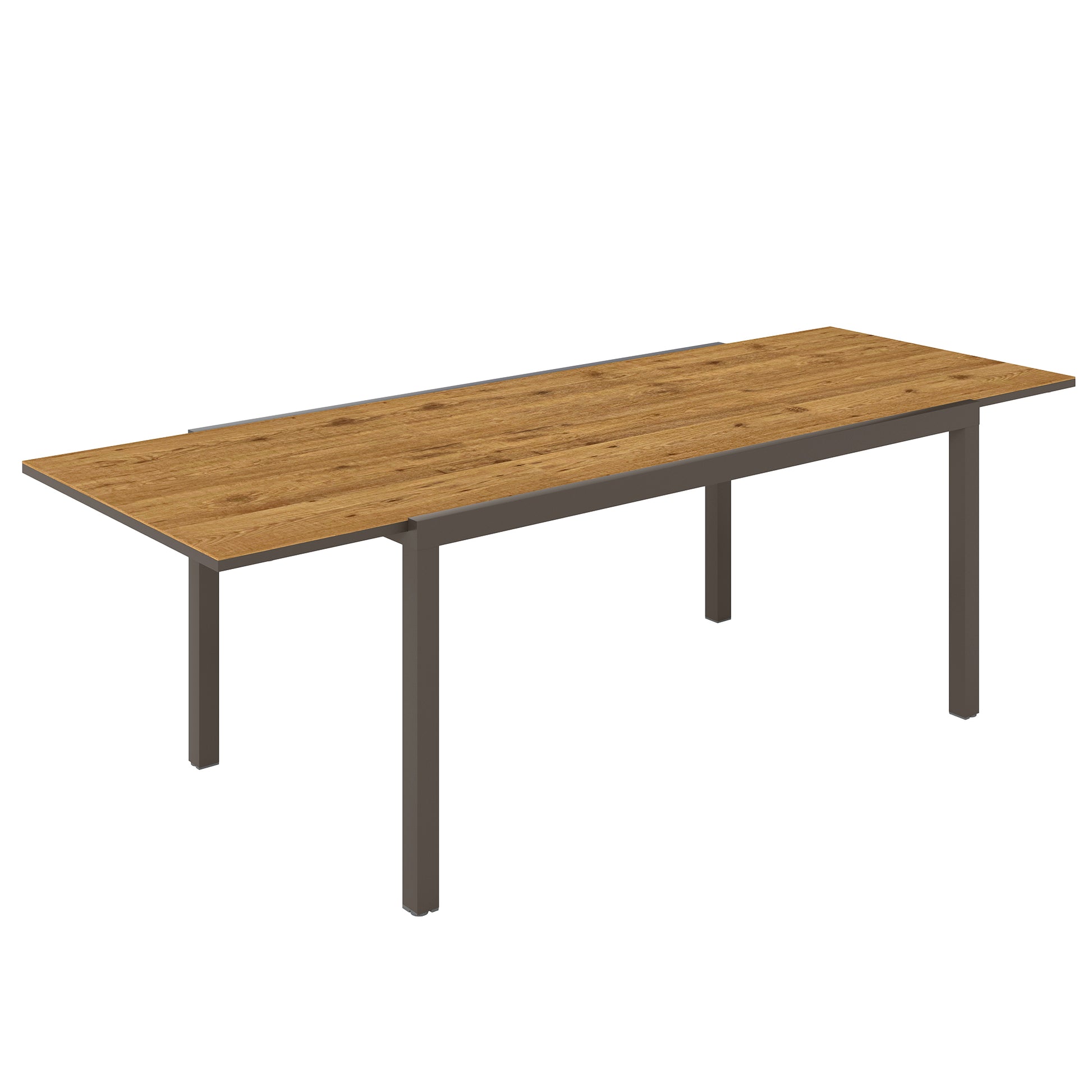 Outsunny Mesa De Jardín Extensible 160-240 Cm Con Borde De Aluminio Marrón_0
