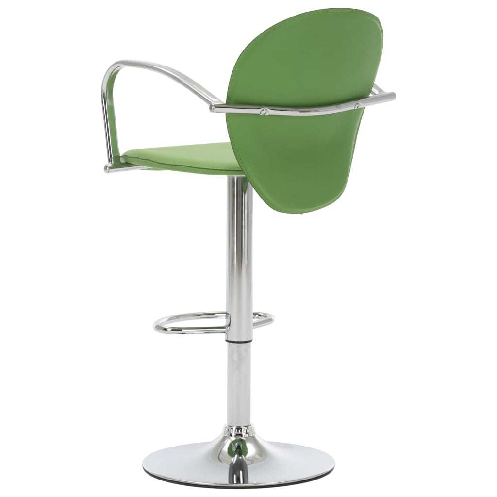 Taburetes Cocina Con Reposabrazos 2 Uds Cuero Sintético Verde_3