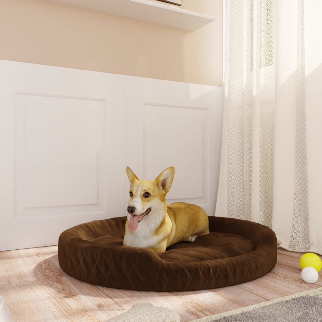 Vidaxl Cama Para Perros De Felpa Marrón 70x55x23 Cm_1