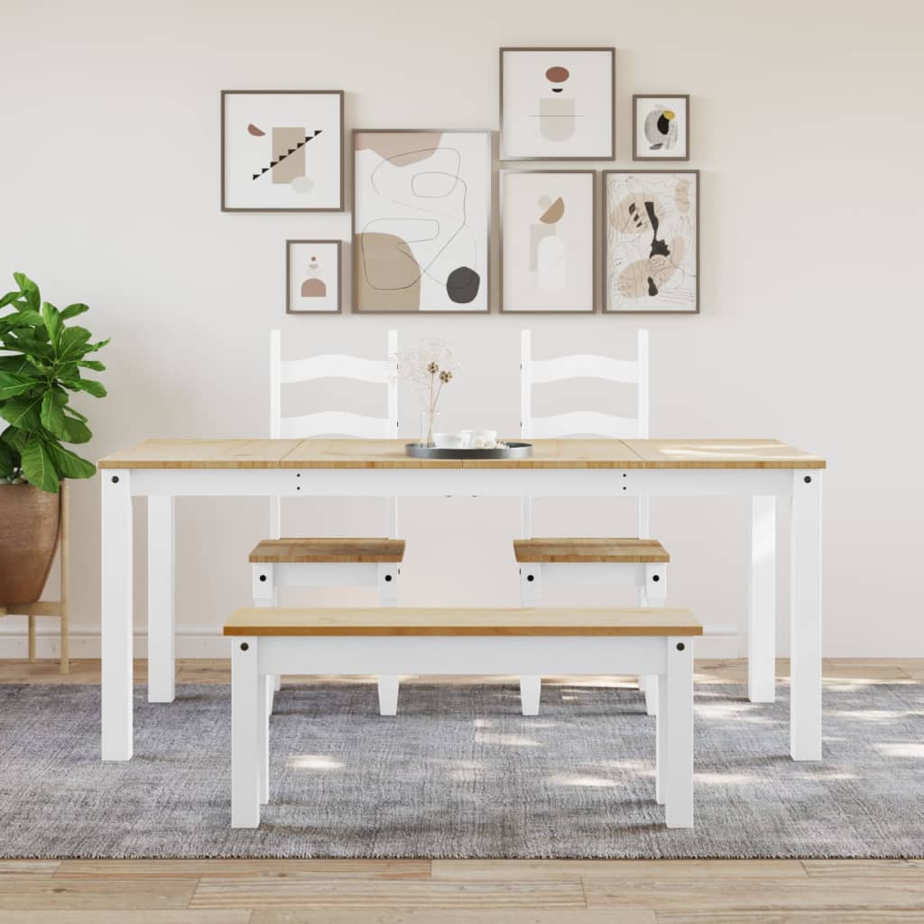 Mesa De Comedor Panama Madera Maciza Pino Blanco 180x90x75 Cm_1
