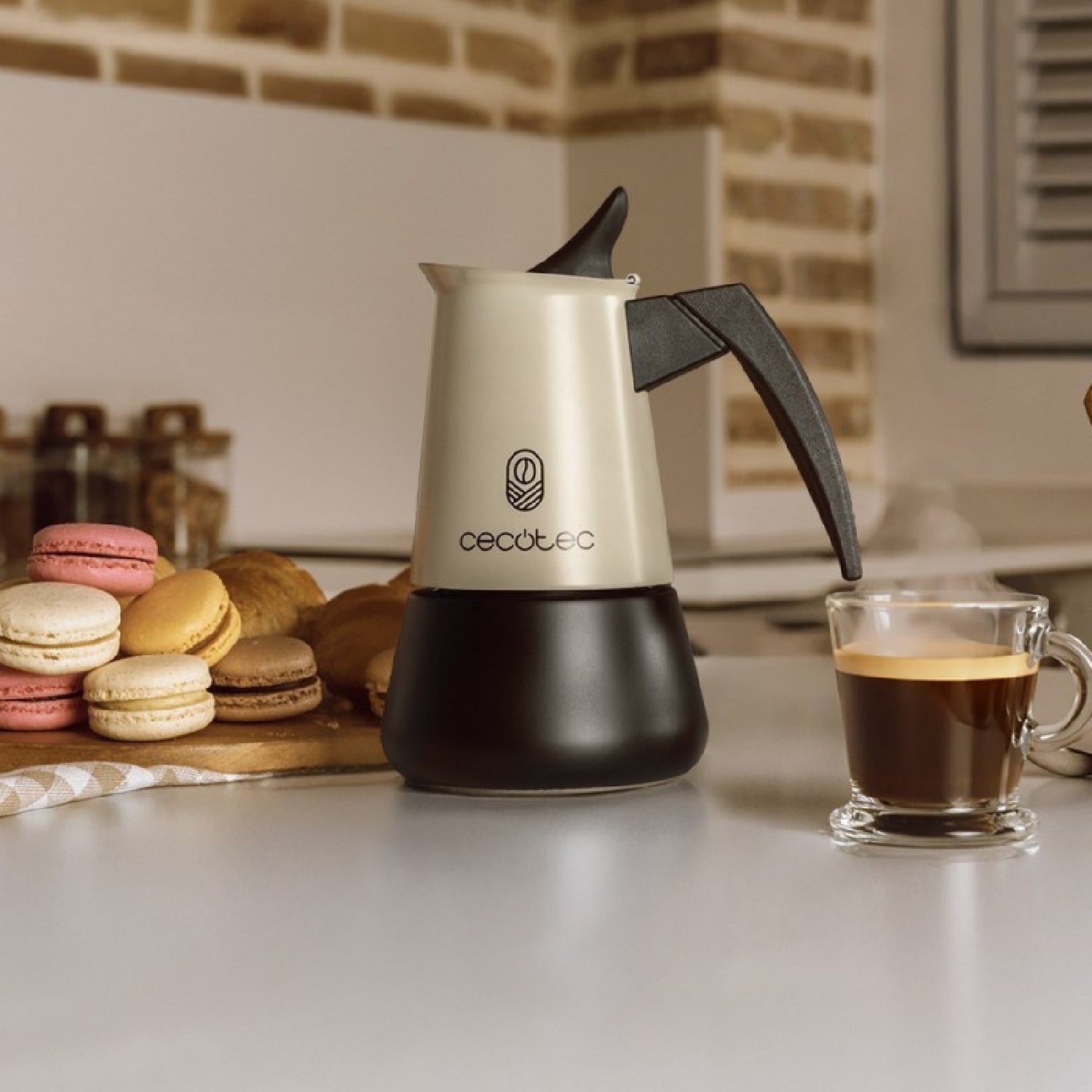 Cecotec Cafetera Italiana Piccolina 400 Green. 200ml, 4 Tazas De Café, Acero Inoxidable, Apta Todas Superficies, Filtro_2