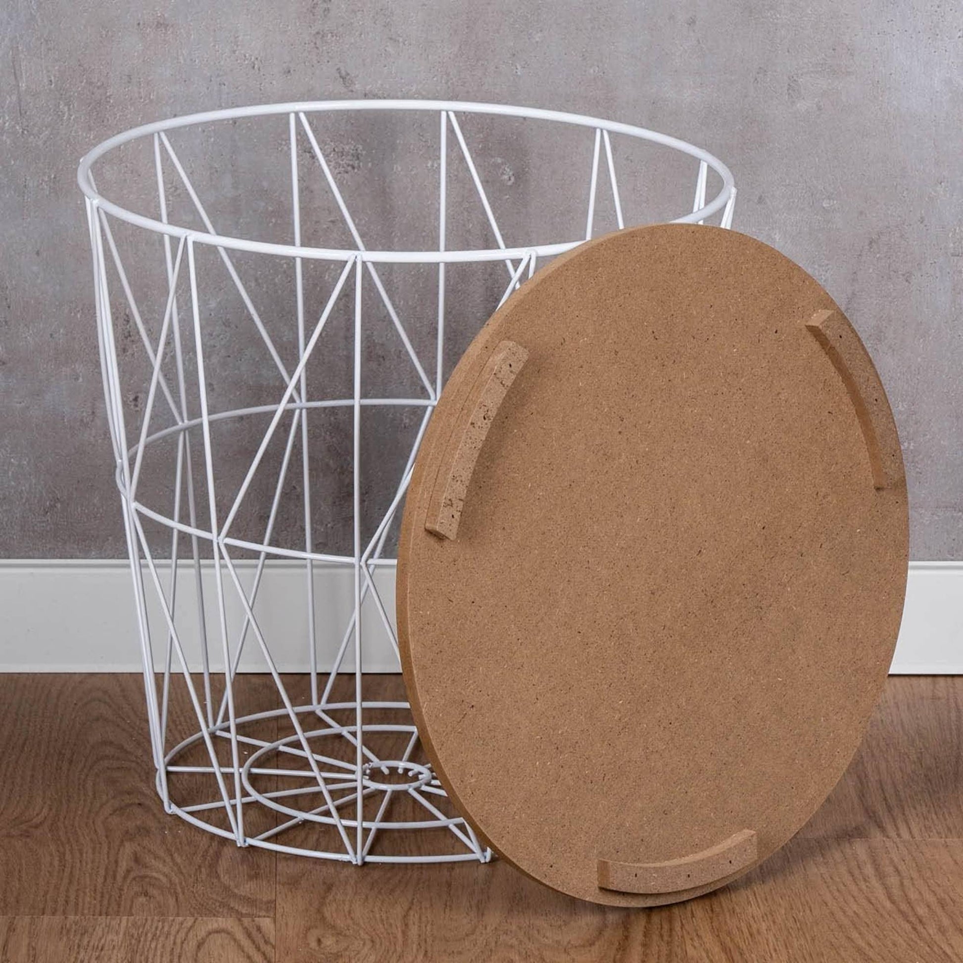 Well Home Mesa Auxiliar De Metal Blanco 'kumi' Ø40x41cm_3