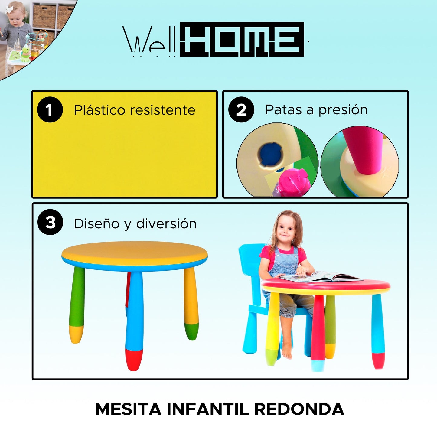 Mesita Infantil Rectangular Amarilla, Y 2 Sillas_1