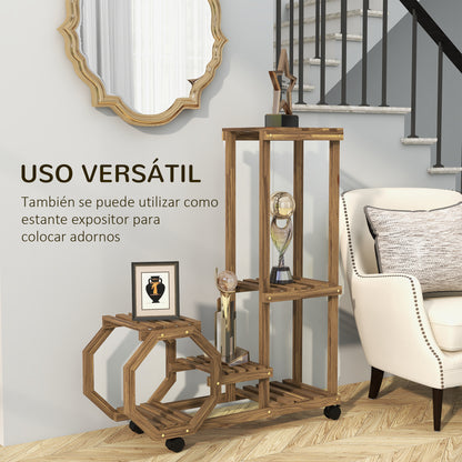 Outsunny Estantería Para Plantas De 5 Niveles 86x30x102 Cm Carbonizado_5