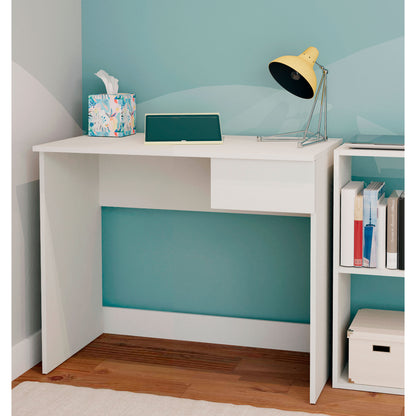 Escritorio, Mesa De Ordenador 75x90x50cm, 1 Cajón, Oficina, Habitación Juvenil, Desk, Briebe, Nova, Blanco