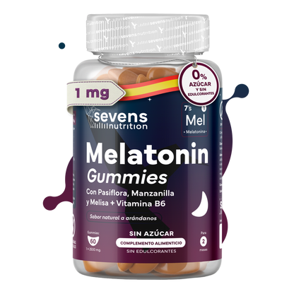 Melatonina En Gominolas Con Pasiflora, Manzanilla Y Melisa + Vitamina B6 Sin Azúcar De Sevens Nutrition_0