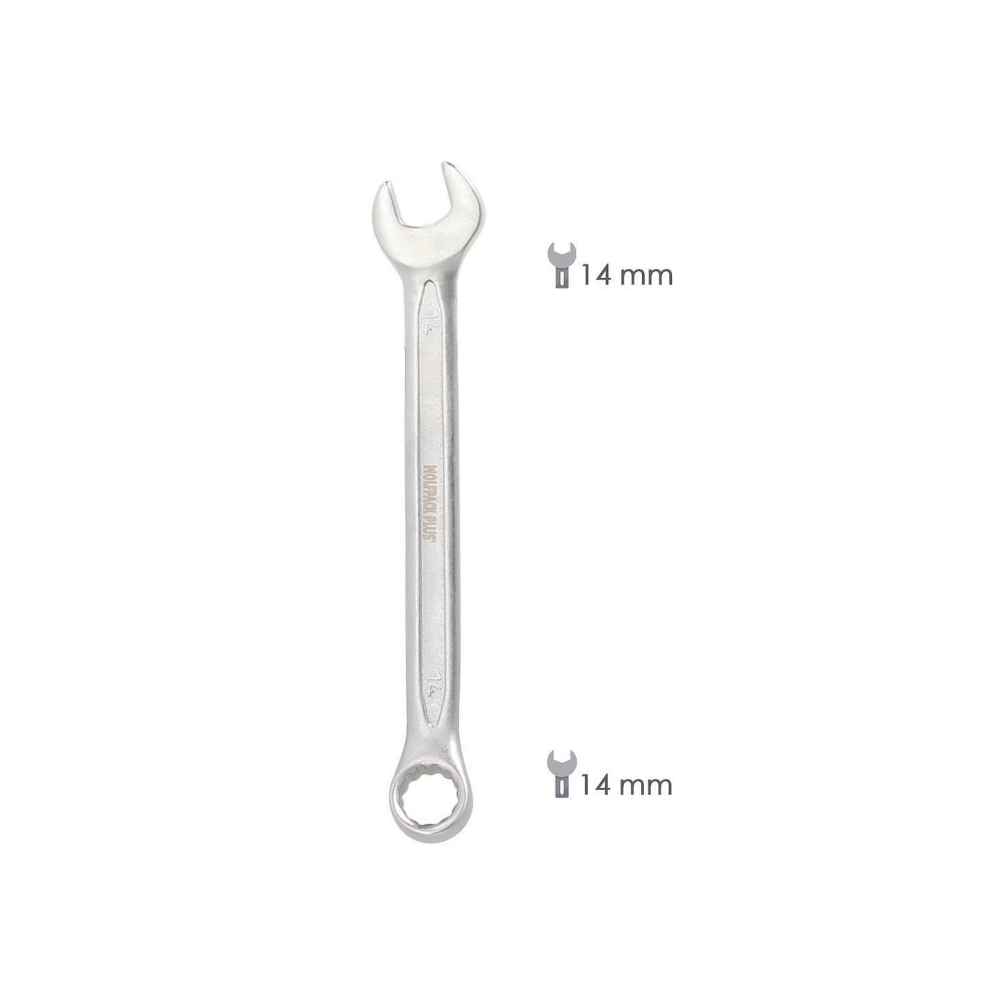 Llave Combinada Plus 14x14 Acero Cromo Vanadio Din 3113. Llave Doble Boca, Llave Fija, Llave Estrella