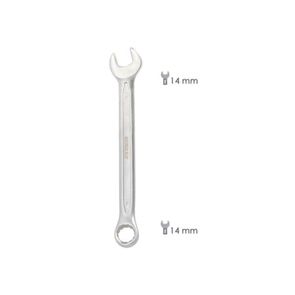 Llave Combinada Plus 14x14 Acero Cromo Vanadio Din 3113. Llave Doble Boca, Llave Fija, Llave Estrella