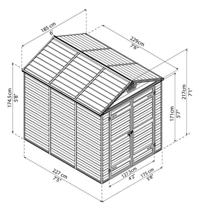 Cobertizo de jardín Skylight ambar 185x229cm Canopia by Palram