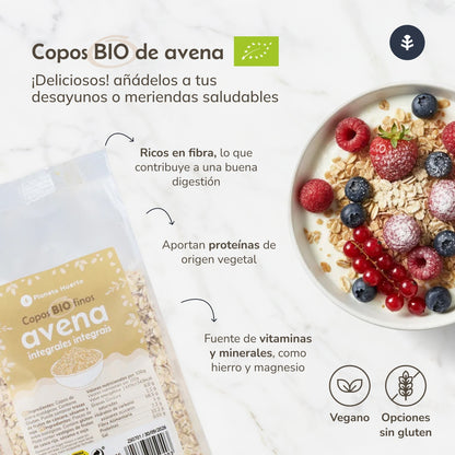 Pack 2x Copos de avena integral finos ECO Planeta Huerto 500 g