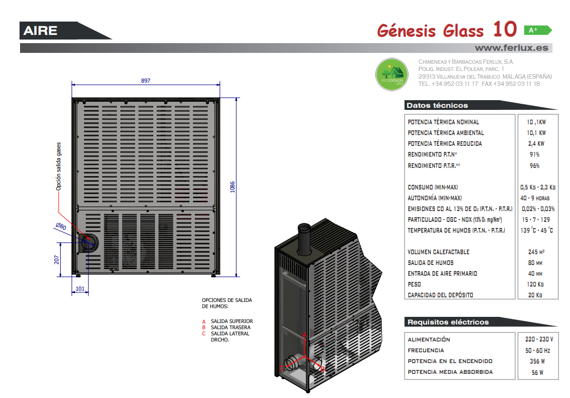 Bricosol Estufa De Pellets Genesis Glass 10 De Ferlux_3