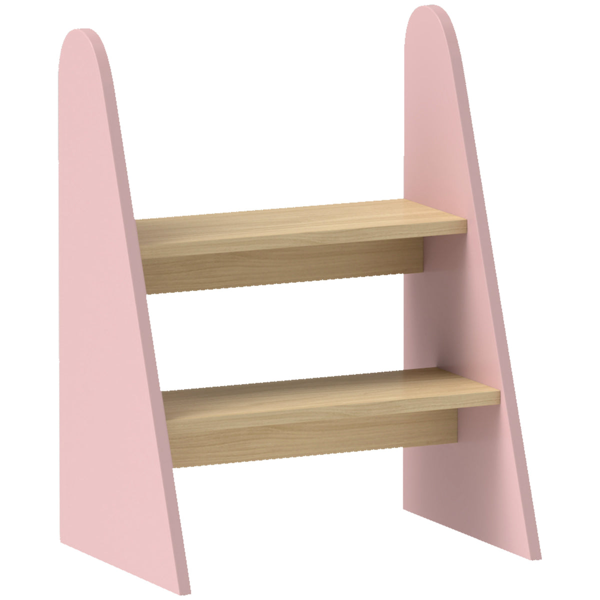 Escada De Apoio Para Crianças Aiyaplay Mdf E Painel Multicamada Rosa 43x30x55 Cm_0