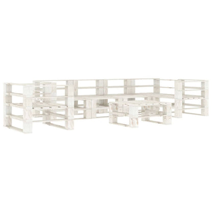 Vidaxl Juego De Muebles De Palés Para Jardín 7 Piezas Madera Blanco_0