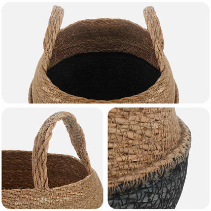 Maceta Con Asas Negro Ø 32 X 32 Cm 100% Hierba Marina_3