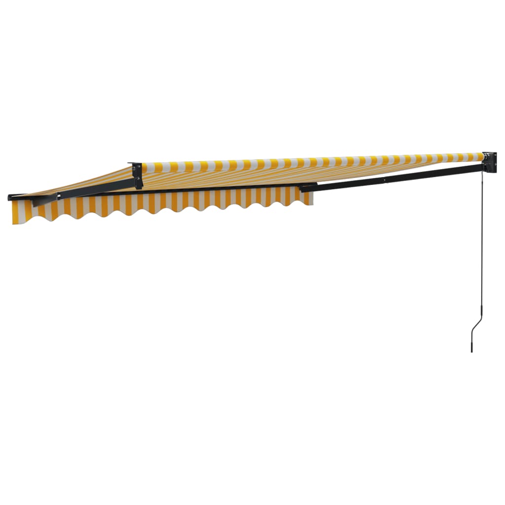 Toldo Retráctil Aluminio Y Tela Amarillo Y Blanco 3,5x2,5 M_4