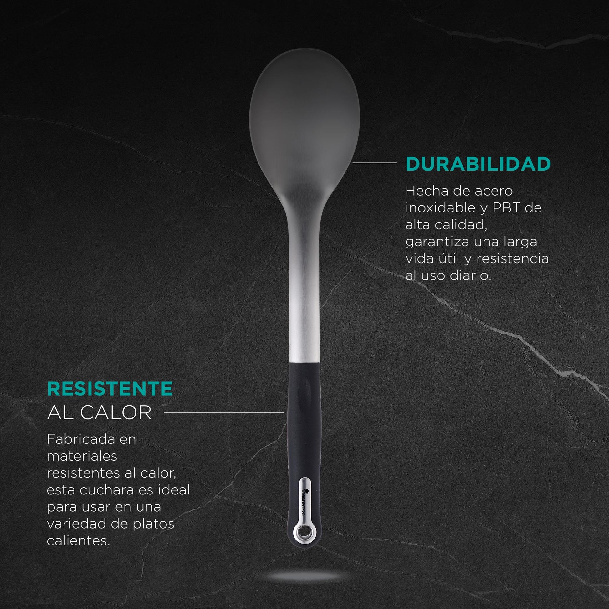 Cuchara 32,7x7,1x5cm Foodies En Acero Inoxidable + Pbt Masterpro._2