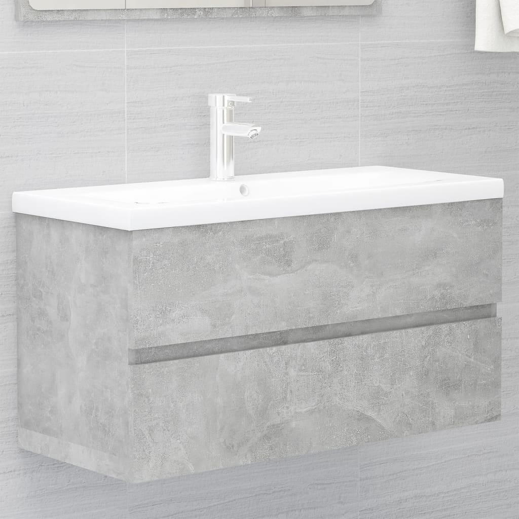 Mueble Con Lavabo Madera De Ingeniería Gris Hormigón_0