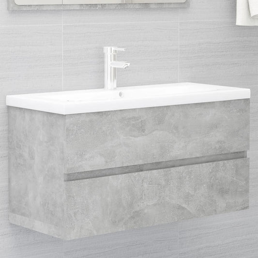 Mueble Con Lavabo Madera De Ingeniería Gris Hormigón_0