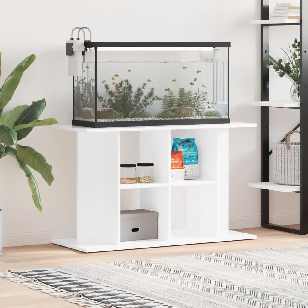 Vidaxl Soporte De Acuario Madera Ingeniería Blanco Brillo 100x40x60 Cm_1