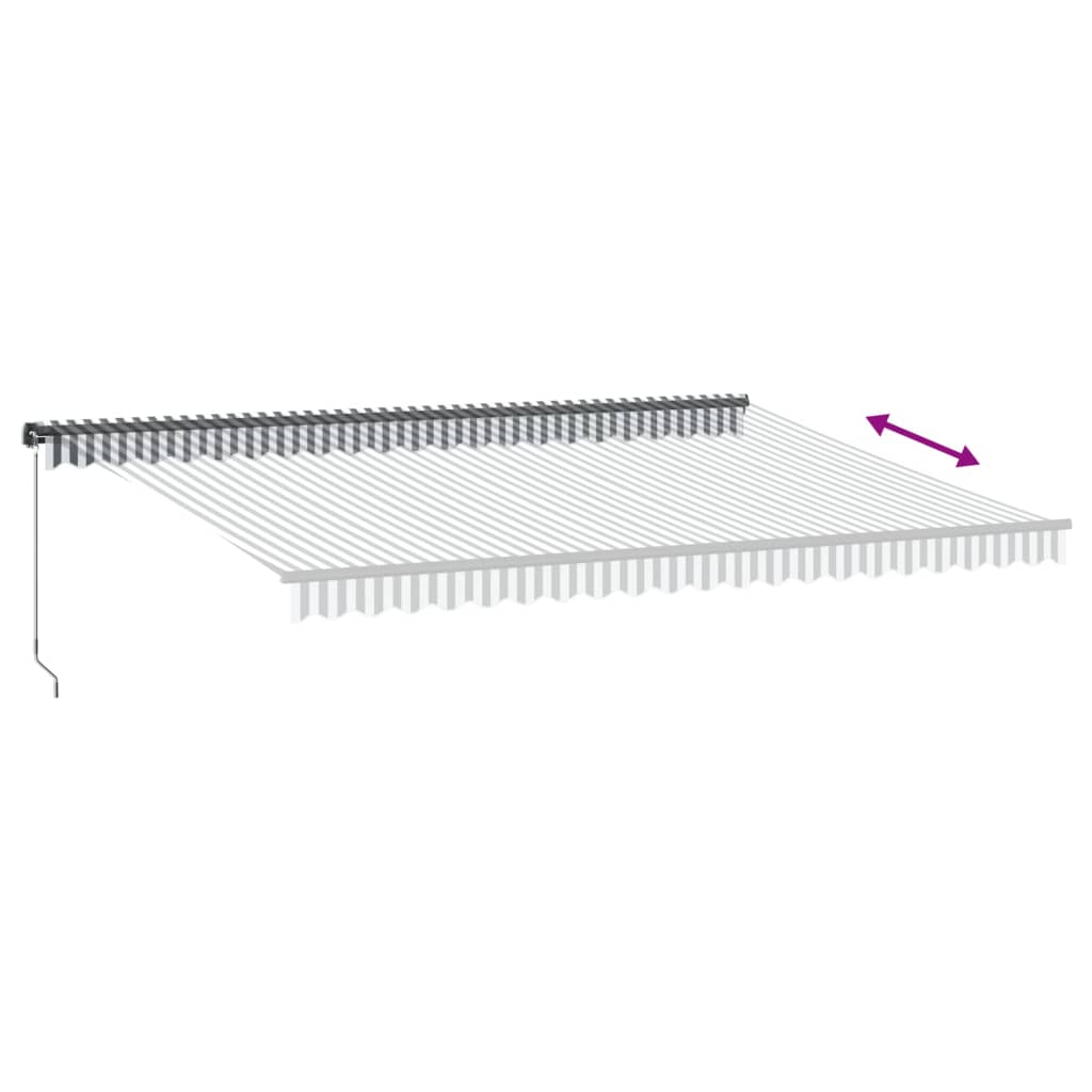 Toldo Retráctil Manual Gris Antracita Y Blanco 500x350 Cm_4