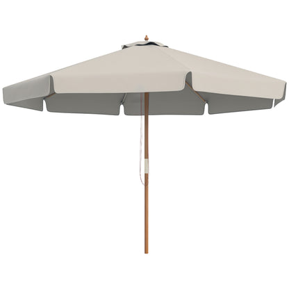 Outsunny Sombrilla De Jardín Ø325cm Con Sistema De Polea Techo Ventilado Gris_0