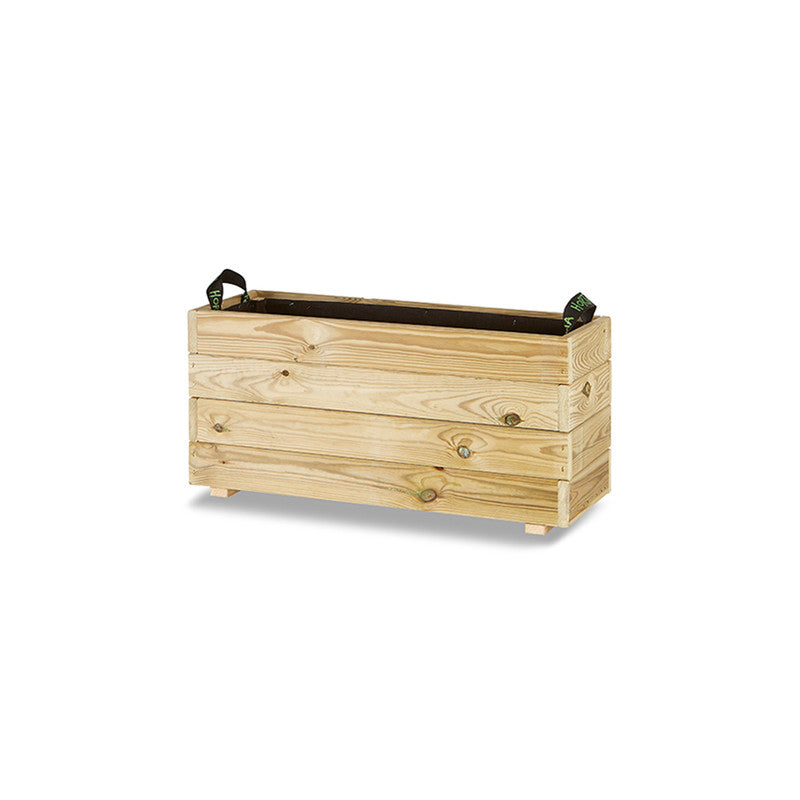 Jardinera Rectangular De Madera Tratada 80x30x40 Cm Ghio Hortalia_0