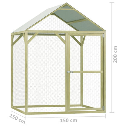 Vidaxl Gallinero De Madera De Pino Impregnada 1,5x1,5x2 M_2