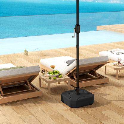 Outsunny Base Para Sombrilla Cuadrada Rellenable De Arena 25 Kg O Agua 20 Kg Negro_3