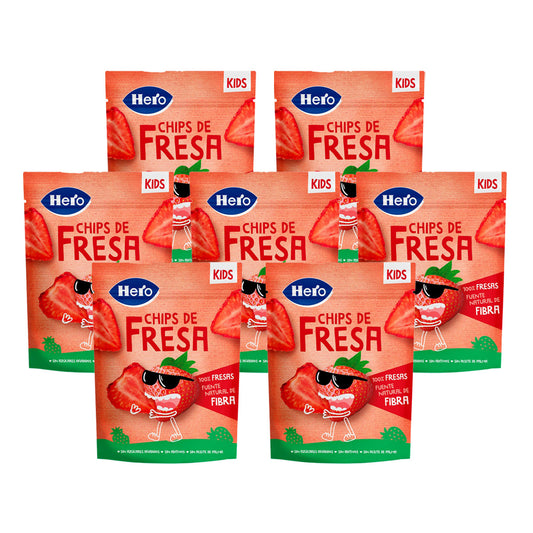 Pack 7x Chips de Fresa Hero Kids 12g