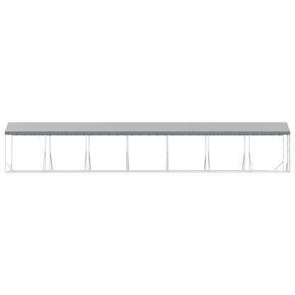 Perrera De Exterior Con Toldo Acero Galvanizado Plata 2x14x2,5m_4