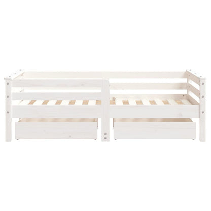 Vidaxl Estructura Cama Niños Con Cajones Madera Pino Blanco 70x140 Cm_5