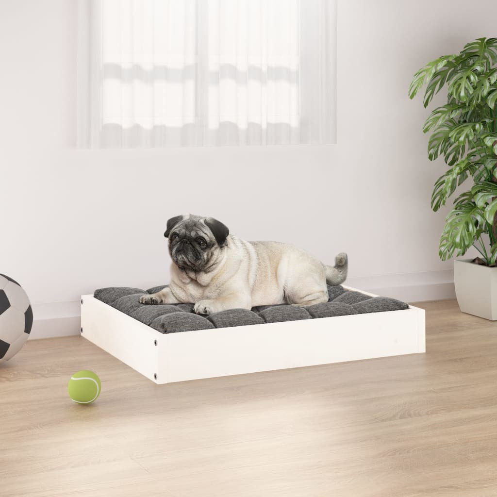 Vidaxl Cama Para Perros Madera Maciza De Pino Blanco 61,5x49x9 Cm_1