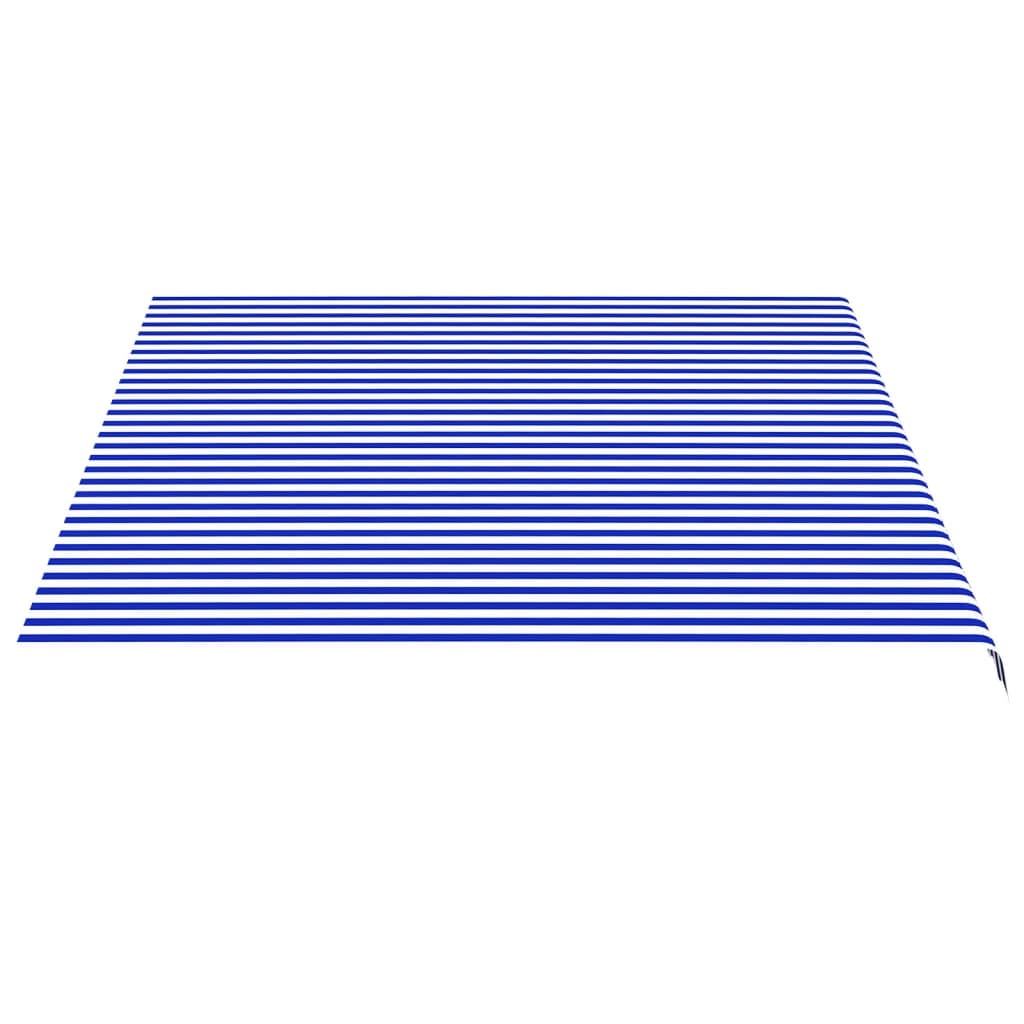 Tela De Repuesto Para Toldo Azul Y Blanco 4,5x3,5 M Poliéster_3