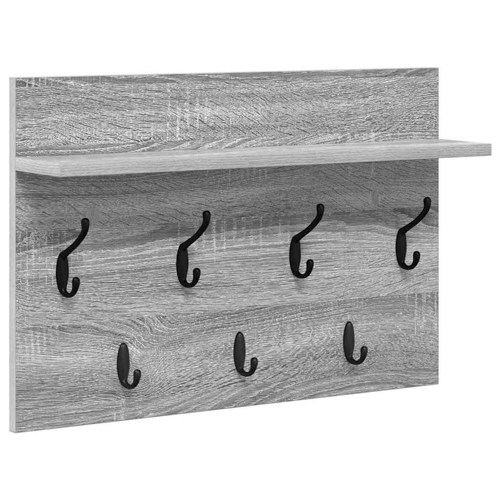 Perchero De Pared Con Estante Gris Sonoma 60 X 40 X 12 Cm_0
