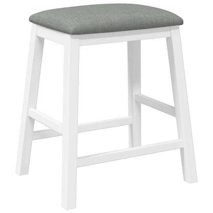 Sillas De Bar Con Cojines 2 Uds Madera Maciza Blanca Caucho_2