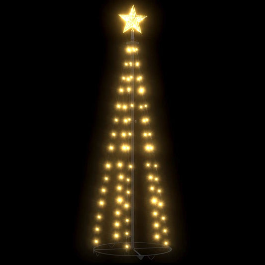 Vidaxl Árbol De Navidad Cónico 84 Led Blanco Cálido 50x150 Cm_0