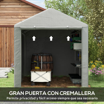 Outsunny Carpa De Jardín Para Herramientas Bicicletas Motos 1,6x2,2x1,7 M Gris_5
