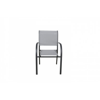 Lote De 4 Sillas De Jardín Gris Claro - Mobiliario De Jardín - Texaline Aluminio Apilable 65x56x86cm_1