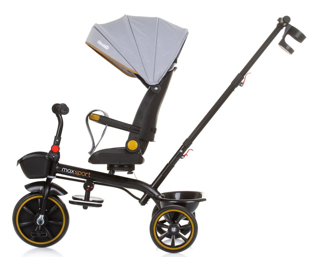 Triciclo Con Capota Y Mango Parental Max Sport Ash Grey_1