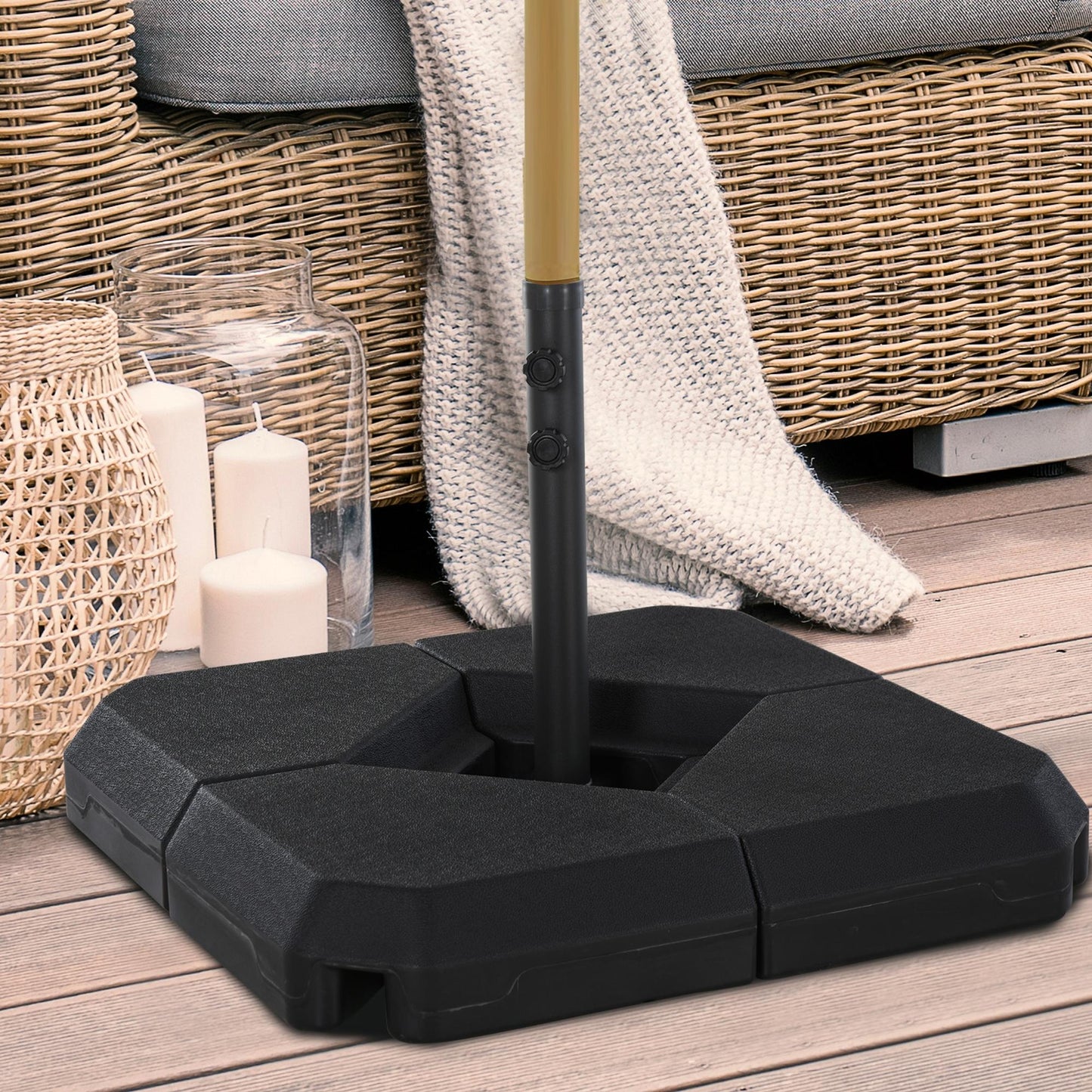 Outsunny Base Para Sombrilla Crucial De 4 Pesos Rellenables De Agua Arena_1