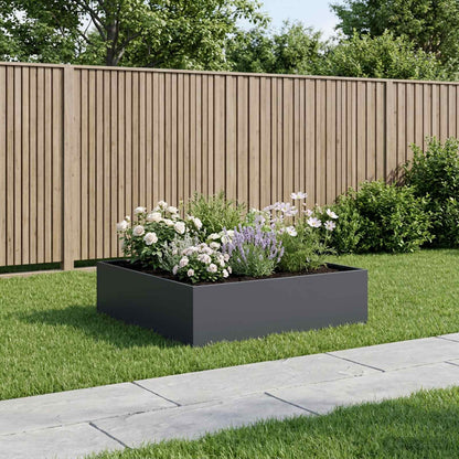 Macetero De Jardín Gris Antracita 80 X 80 X 30 Cm_1