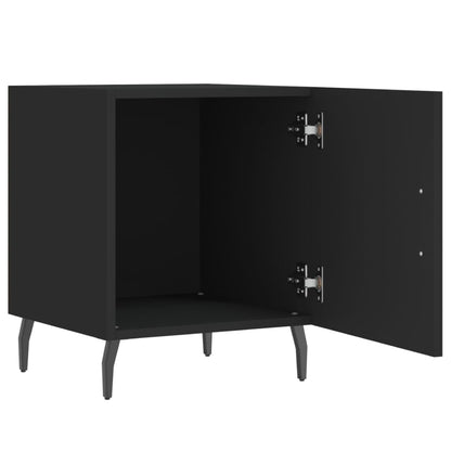 Mesita De Noche Madera De Ingeniería Negro 40x40x50 Cm_3