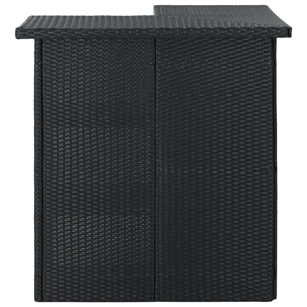 Mesa De Bar De Esquina Negro Ratán Sintético 100x50x105 Cm_0