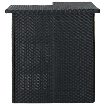 Mesa De Bar De Esquina Negro Ratán Sintético 100x50x105 Cm_0