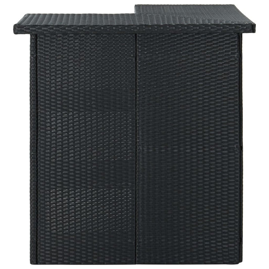Mesa De Bar De Esquina Negro Ratán Sintético 100x50x105 Cm_0
